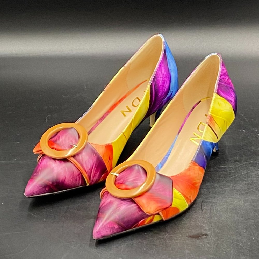 YDN Women's Multicolor Pointed Toe Heels #1 - Picture 3 of 7